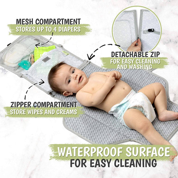 Ezee Diaper Mat (Gray Mod) Little Bow Diddly