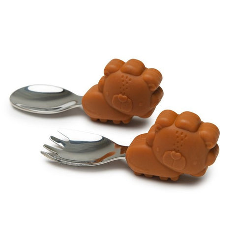 Learning Spoon And Fork Set - Lion