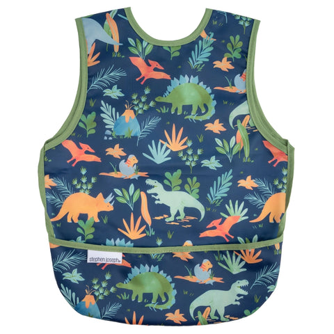 Bib w/ Catch Pocket: Dino