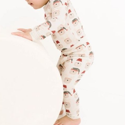 Little Ones, 2-Pc Pajama: Beige Christmas Bears