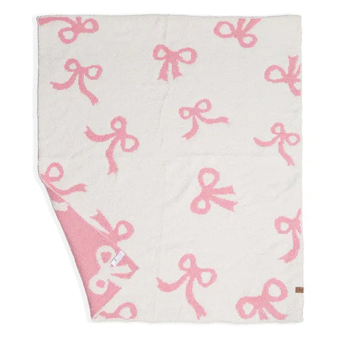 Bow Print Kids Luxury Soft Throw Blanket
