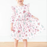 Pink Christmas Ruffle Twirl Dress