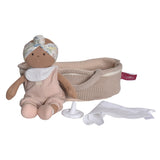 Knitted Carry Cot with Baby Darker Skin: Rheya