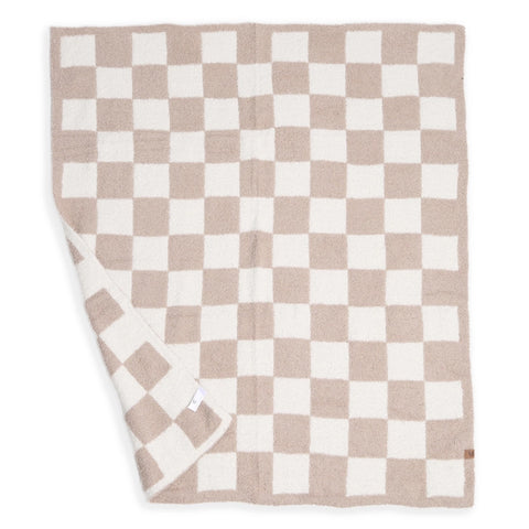 Checkered Beige Kids Luxury Soft Throw Blanket