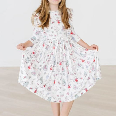 Clara's Christmas Ruffle Twirl Dress