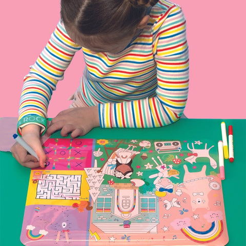 Coloring Fun and Games Mat: Rainbow Fairy