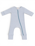 Siix, Romper: Dusty Blue Stripe