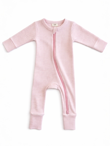 Siix, Romper: Pink Stripe
