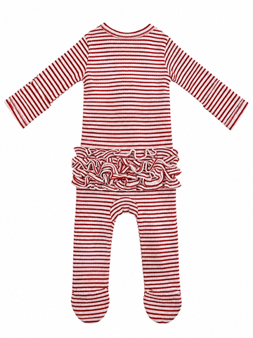 Siix, Footie: Red Stripe w/ Ruffle