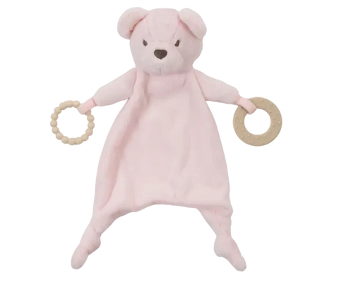 Teether Blankie Lovey: Pink Bear