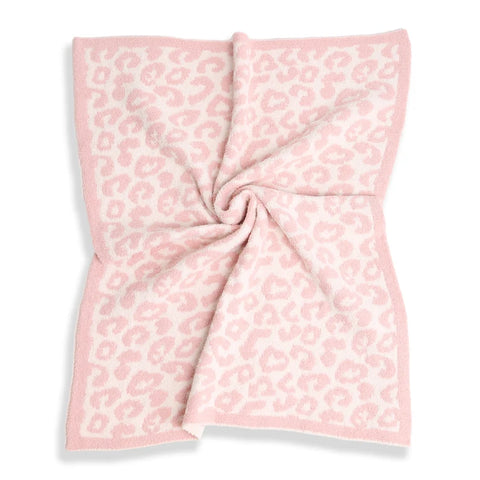 Leopard Pink Kids Luxury Soft Throw Blanket
