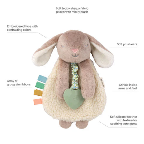 Itzy Lovey Plush with Silicone Teether Toy: Bunny