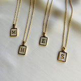 Pearl Letterplate Necklace