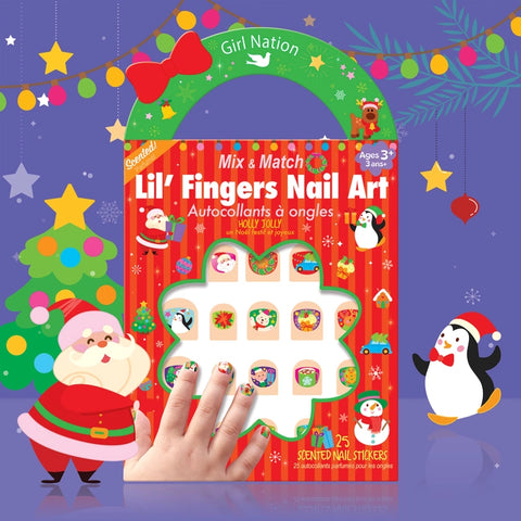 Lil' Fingers Nail Art: Holly Jolly