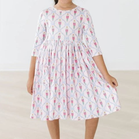 Pink Nutcracker Pocket Twirl Dress