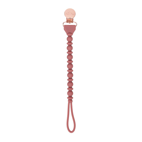 Sweetie Strap Pacifier Clip: Rosewood