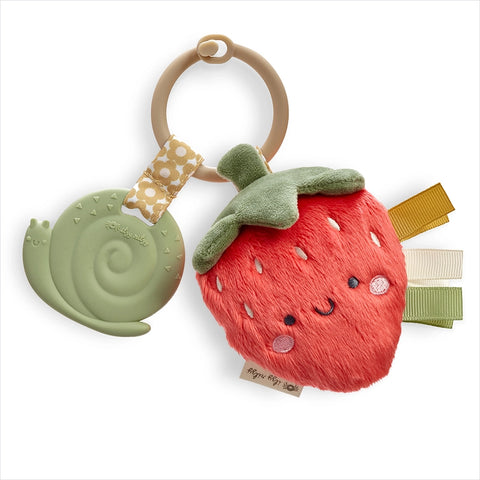 Itzy Pal Plush + Teether: Strawberry