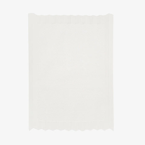 Cream Pointelle Cotton Knit Baby Blanket