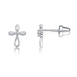 Earrings: Sterling Silver Infinity Cross