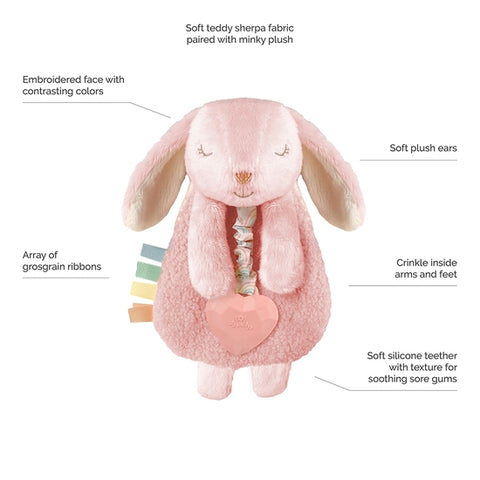 Itzy Lovey Plush with Silicone Teether Toy: Bunny