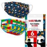 6 Pack Disposable Kids Masks - Build Up & Sports