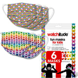 6 Pack Disposable Kids Masks - Butterfly & Rainbow Playground