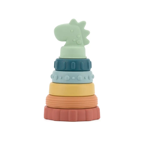 Itzy Stacker Silicone Stacking Toy: Dino