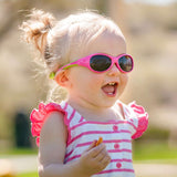 Real Shades Explorer Flexible Frame Sunglasses for Toddlers 2+, Cherry Pink/Lime Green