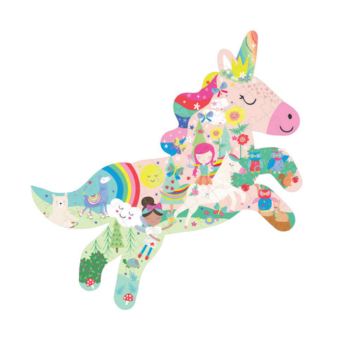 Rainbow Unicorn Shaped Jigsaw Puzzle 40 piece